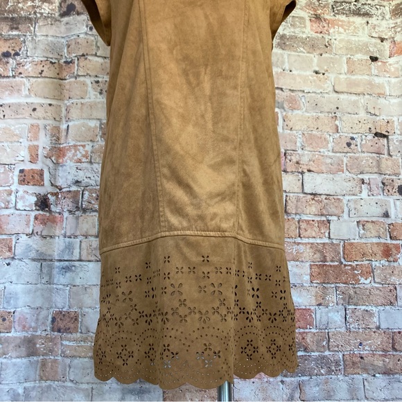 Xhilaration MIDI Smock Dress Brown Short Sleeve Casual Sz M - Picture 3 of 13